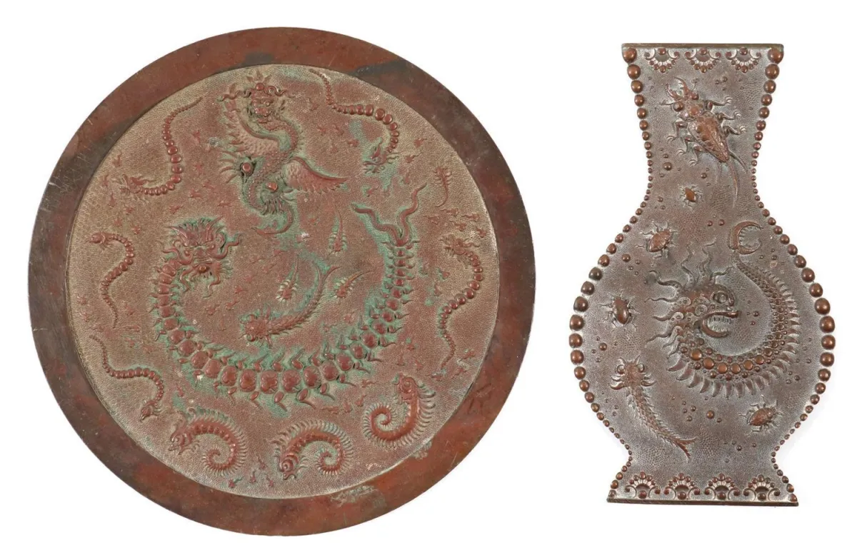 Paire de bronzes, probablement Japon période Meiji