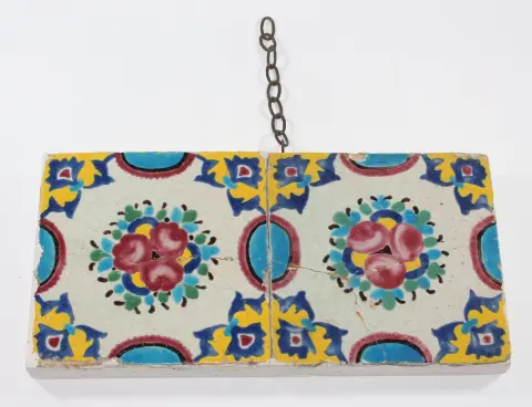 Pair of Persian tiles – probably Safavid dynasty