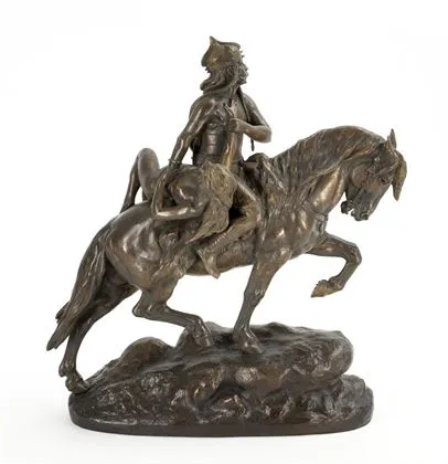MASSON, J. E. Figure en bronze d'un guerrier gaulois à cheval