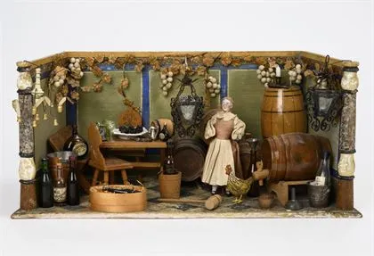 Rare maison de poupée en taverne à vin
