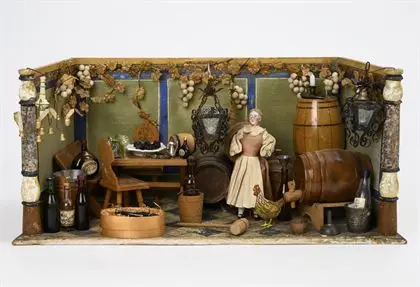 Rare maison de poupée en taverne à vin