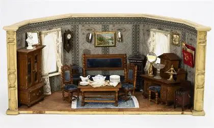 Maison de poupée meublée style Gründerzeit