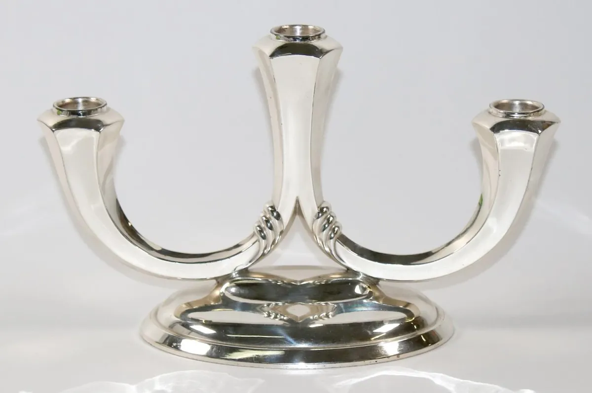 Art Déco – Kerzenleuchter in 925 Sterling Silber
