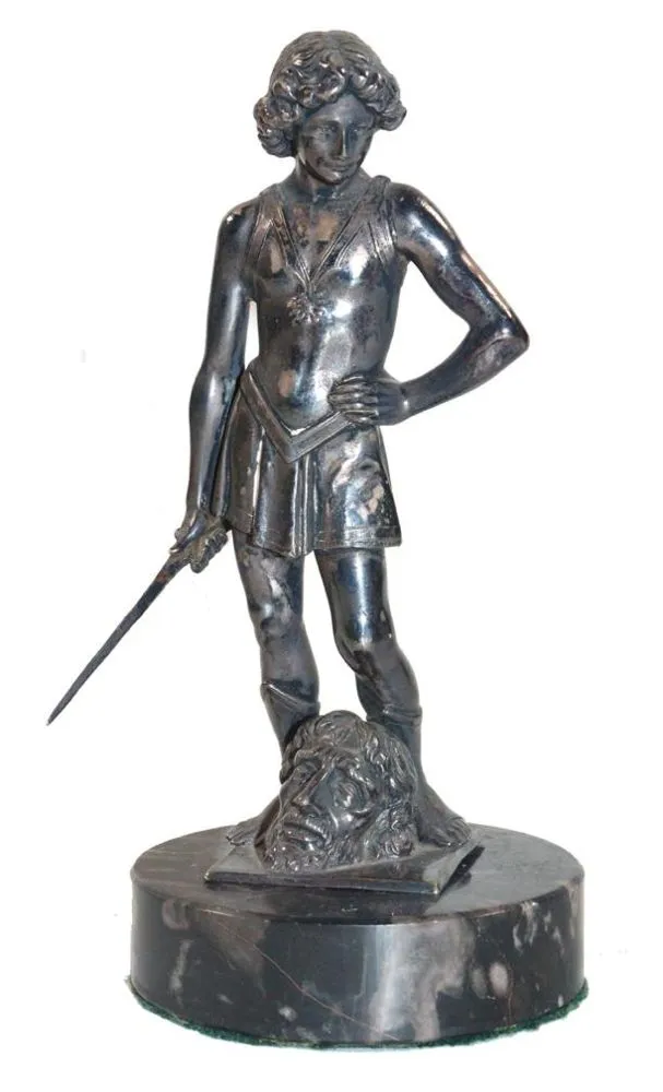 David gegen Goliath. – WMF Jugendstilfigur um 1900