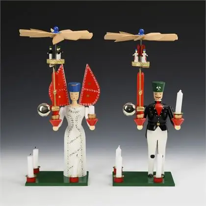 Ange à cloche et mineur à cloche. Atelier Füchtner, Oberseiffenbach