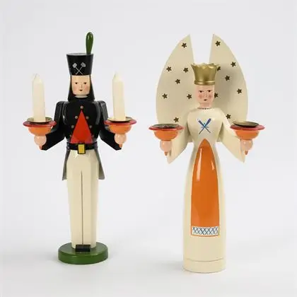 2 figures de bougeoir. Rudolf Ender, Grünhainichen