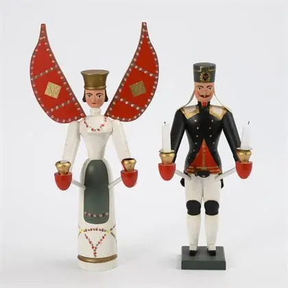 Deux grandes figures de bougeoir. Siegfried Werner, Seiffen