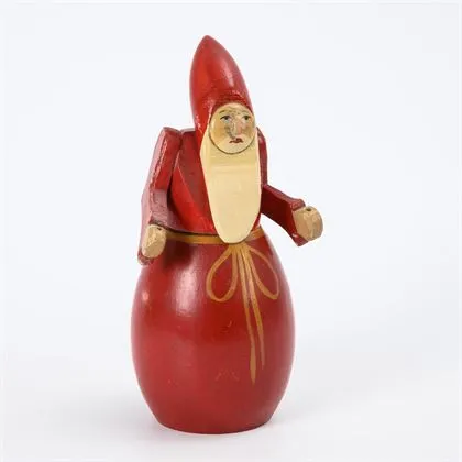 Zeldzame houten Kerstman als vulfiguur. Carl Paul Hähnel, Grünhainichen