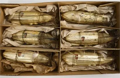 6 zeppelins en emballage d'origine comme décoration de sapin de Noël
