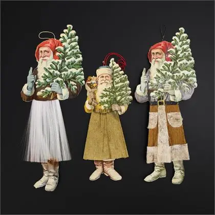 3 Pères Noël en papier