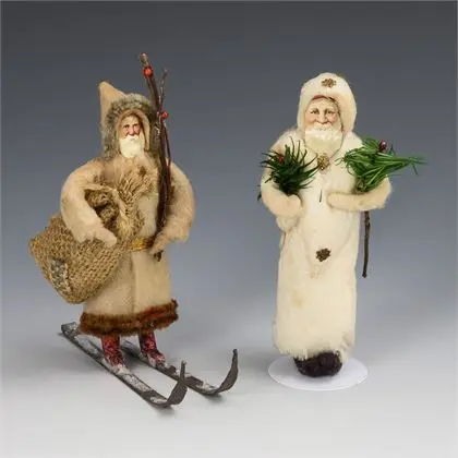 2 anciennes figures en coton