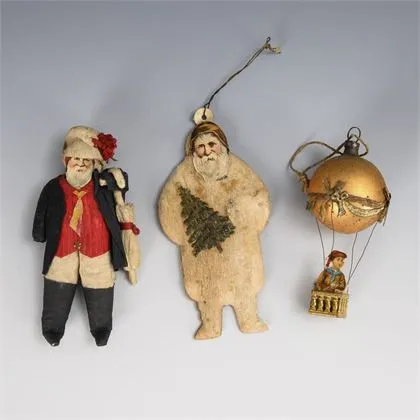 3 pièces anciennes décorations de sapin de Noël