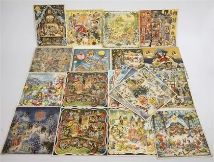 Lot 20 calendriers de l'Avent en papier