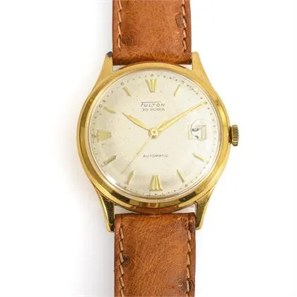 Gold wristwatch. Fulton