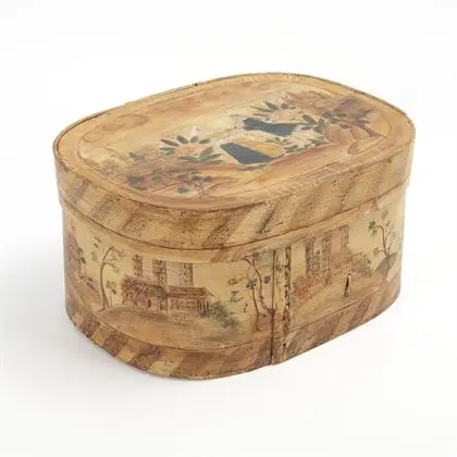 Boîte en copeaux rococo datée