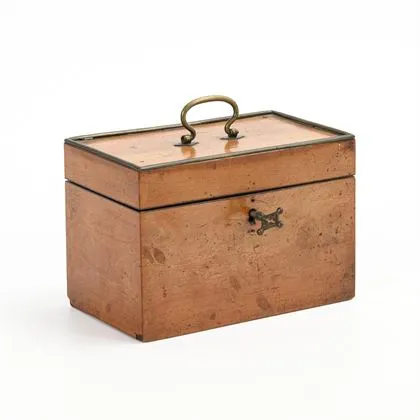 Coffret à thé Biedermeier avec garnitures en laiton