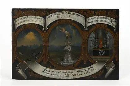 Panneau de bois baroque avec scène religieuse, cadeau à la duchesse Luise Christine de Saxe-Weissenfels, 1730