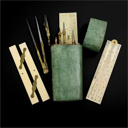Ensemble de mesure et compas de poche W and S Jones