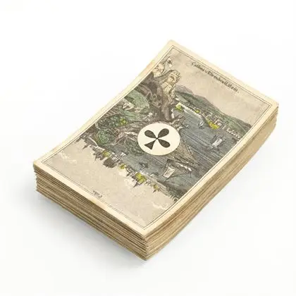 Cartes à jouer Whist de musée, as avec vues de villes