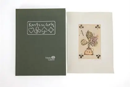 Portefeuille d'art limité avec 16 graphiques de cartes à jouer signés