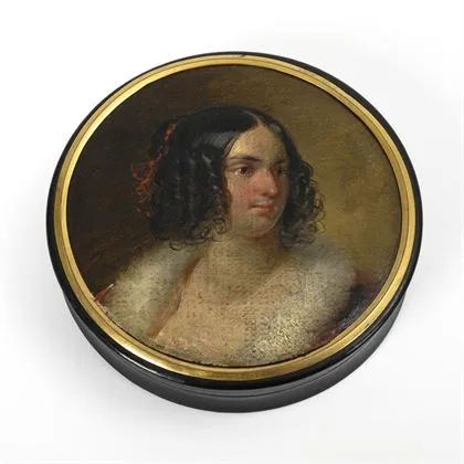 Tabatière avec portrait de dame Biedermeier