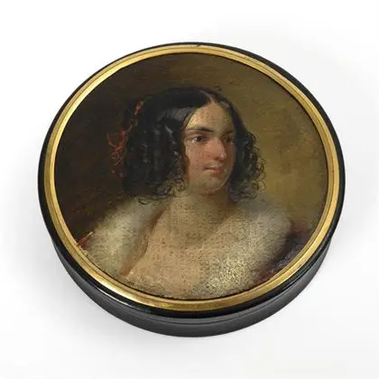 Tabatière avec portrait de dame Biedermeier