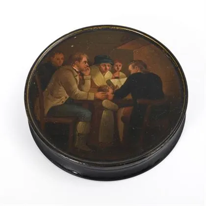 Tabatière à priser avec scène de taverne