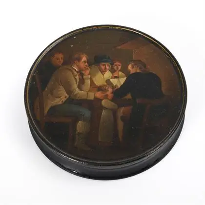Tabatière à priser avec scène de taverne