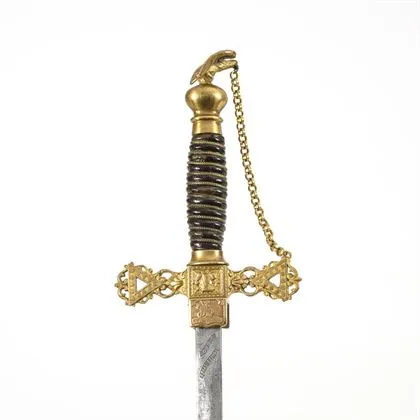 Zednářský meč s pochvou a orlí hlavicí, "Knights Golden Eagle"