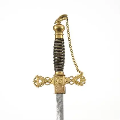 Zednářský meč s pochvou a orlí hlavicí, "Knights Golden Eagle"