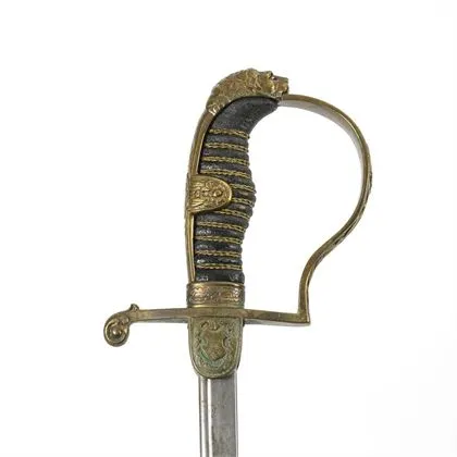 Leeuwenkop sabel met schede