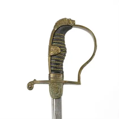 Leeuwenkop sabel met schede