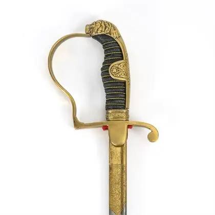 Leeuwenkop sabel met damastkling