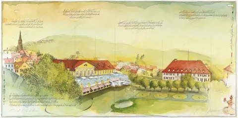 Bad Dürkheim. – Colour etching