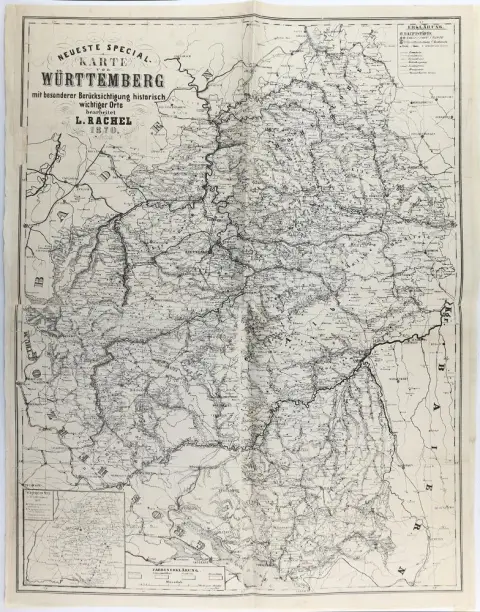 Württemberg. – Latest special map of Württemberg