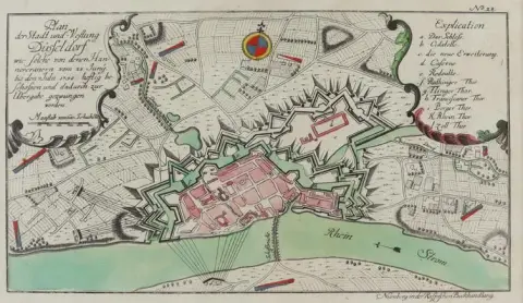 Düsseldorf. – Plan of the city and fortress of Düsseldorf