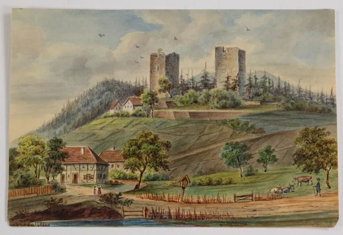 Heidelberg. – Widok ruin zamku od wschodu