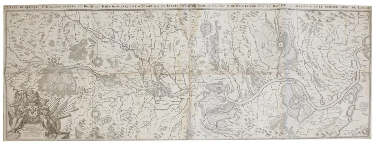 Rheinlauf. – "Carte De Quelques Fortresses Situees Au Bord Du Rhin..."