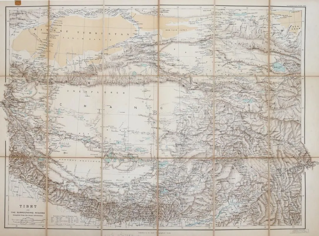 Тибет. – Tibet and the surrounding regions, compiled from the latest information