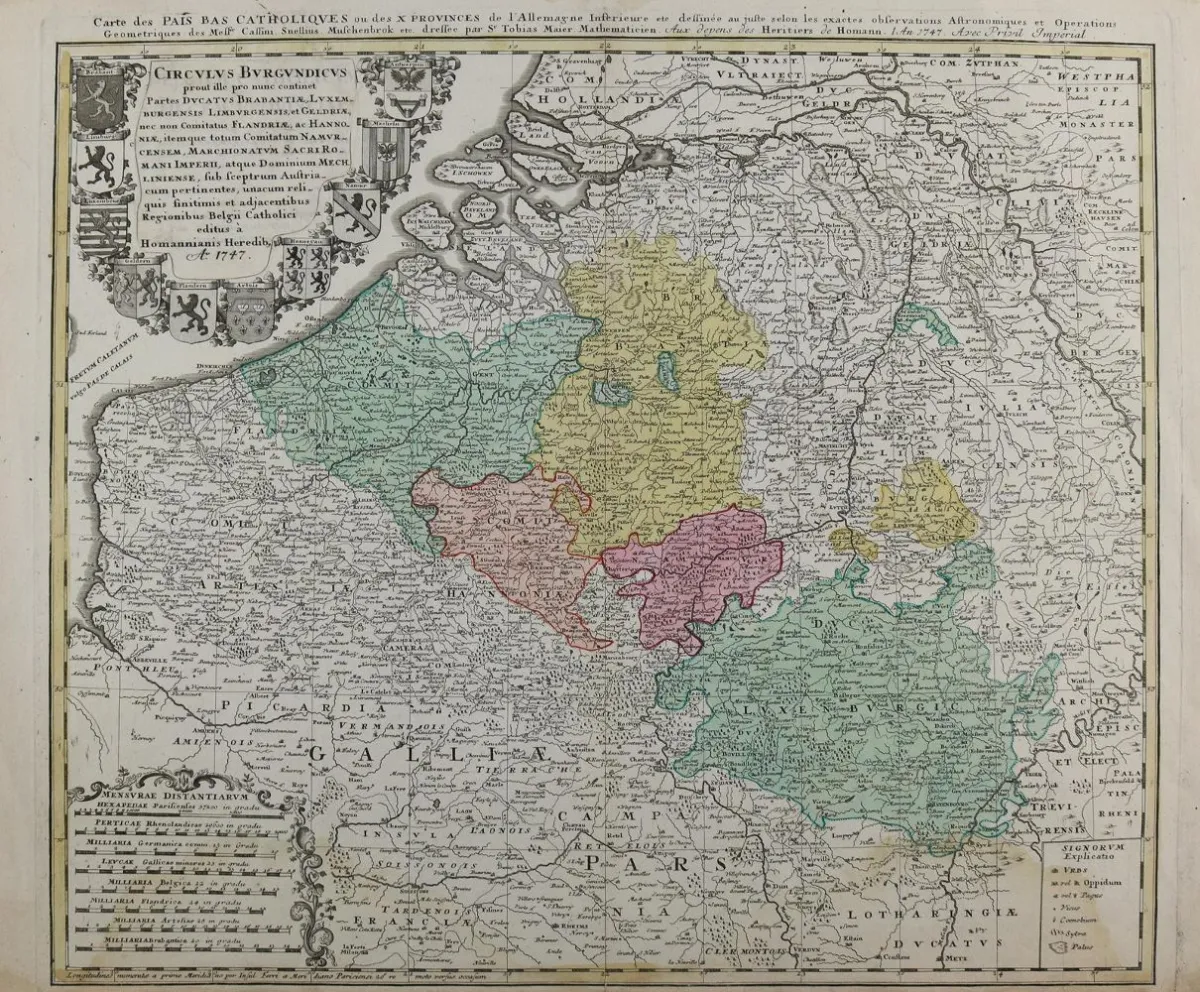 Бенилюкс. – Carte des Pays Catholiques ou des X Provinces de L'Allemangne inferieure