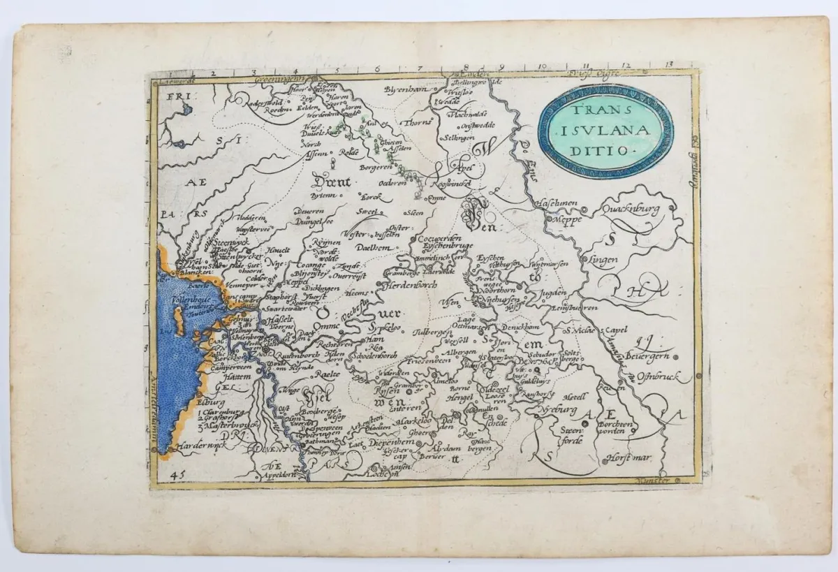 Overijssel. – Partially colored map