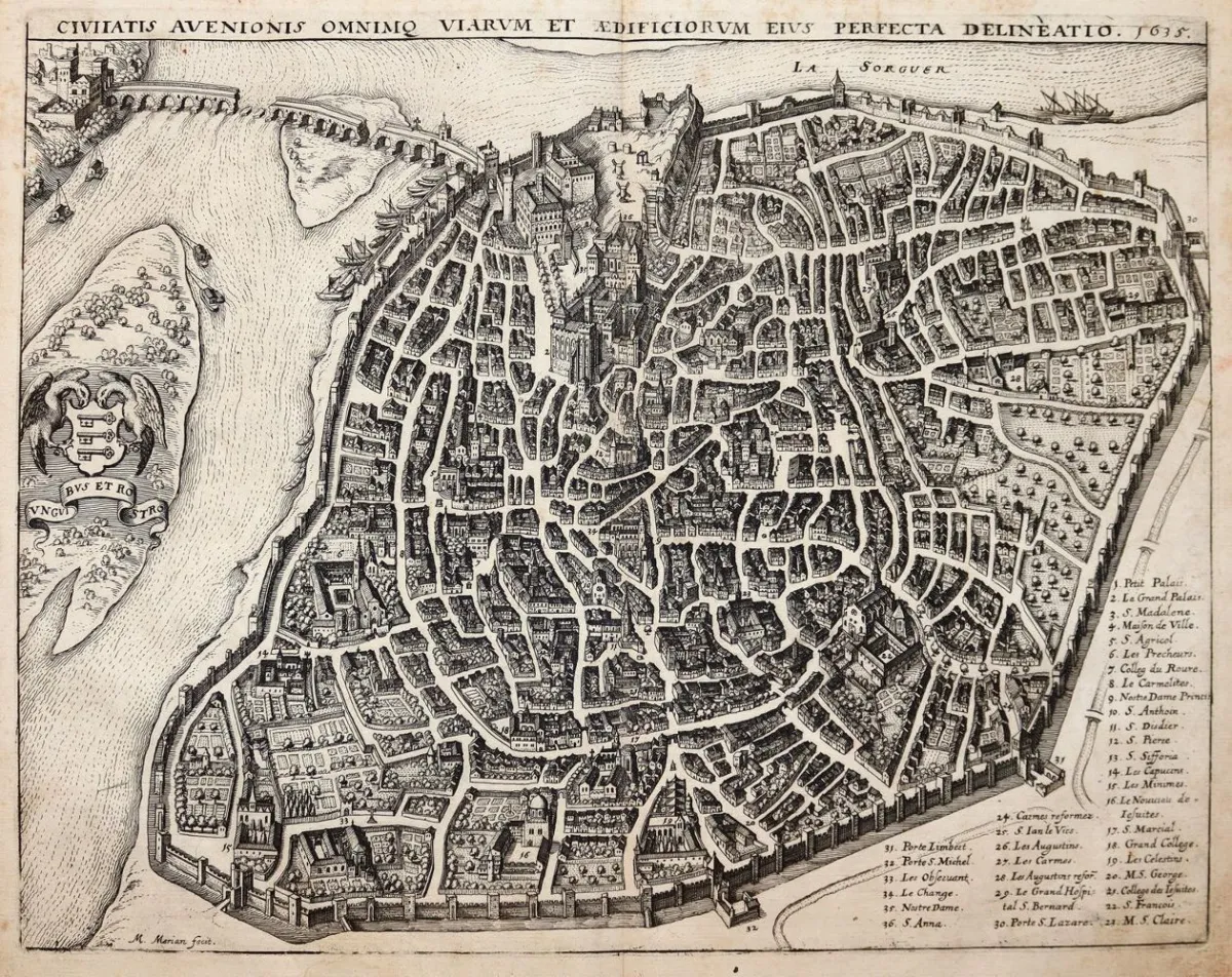 Avignon. – Civitatis Avenionis omnimo viarum et aedificiorum eius perfecta delineatio 1635