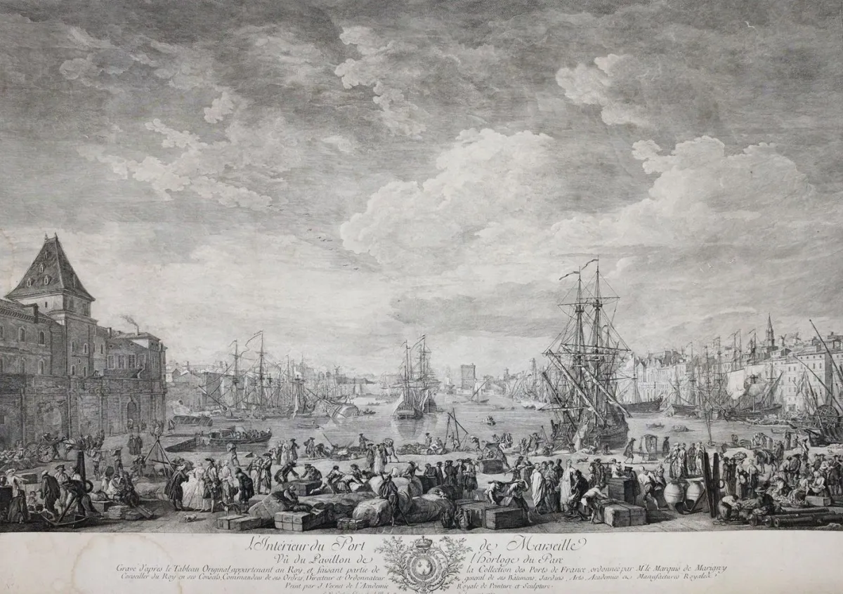 Chochin II, Charles-Nicolas – (1715 Paris 1790).) L' Interieur du Port de Marseille u
