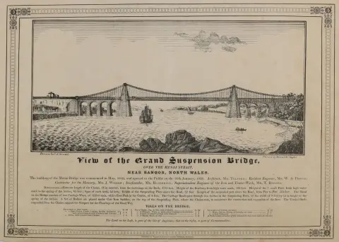 Menai Suspension Bridge. – View of the Grand Suspension Bridge