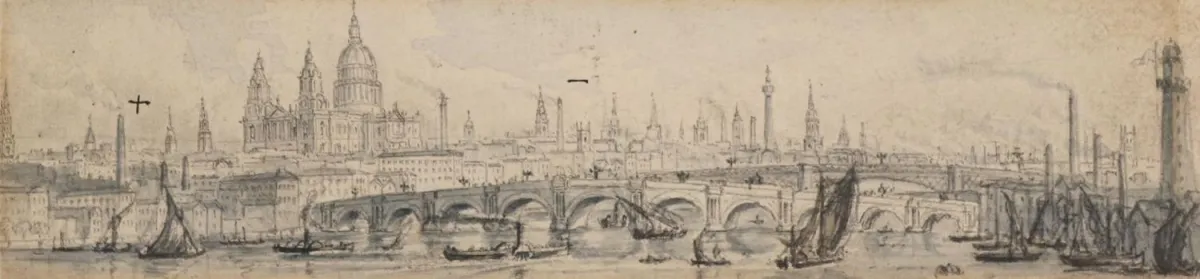 London mit St. Pauls Cathedral. – Panorama des 19