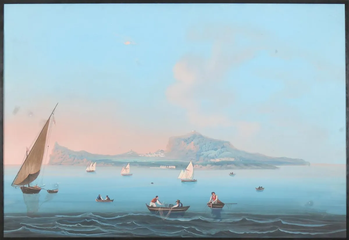 Capri – Widok Capri, z rybakami i żaglówkami
