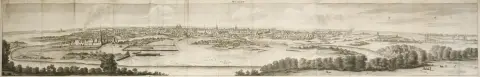 Moscow – Panoramic view from de Bruyn's: Voyages par la Moscovie