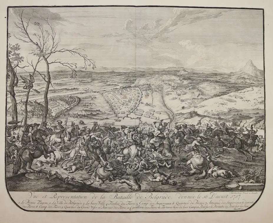 Belgrad. – Vue et representation de la bataille de Belgrade, donn le 16