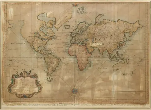 Карта мира. – "An Essay of a New and Compact Map containing the known Parts of the Terrestrial Globe.."