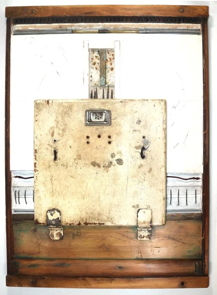Assemblage. – 2 Materialcollagen u.a